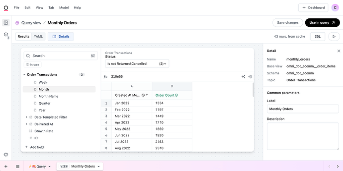 Edit your query view in the UI