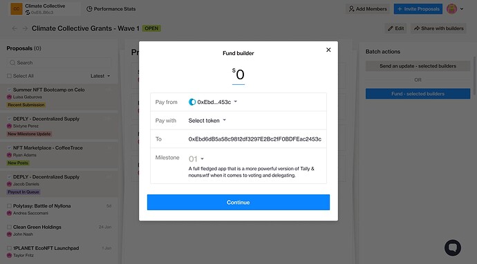 Milestone based payouts