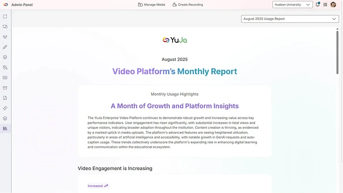 Monthly Usage Reports Will Be Accessible In the Admin Portal