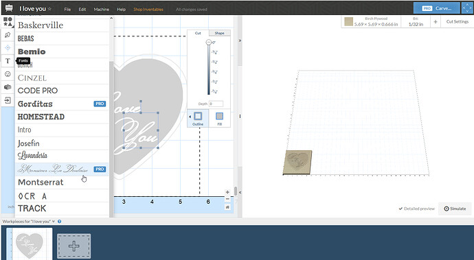font overhang