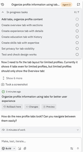 In-progress tasks
