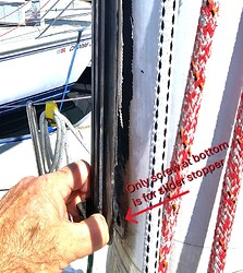 Sail track bottom end, 7-12-2025