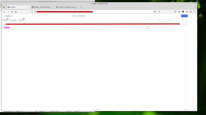 NocoDB Bug