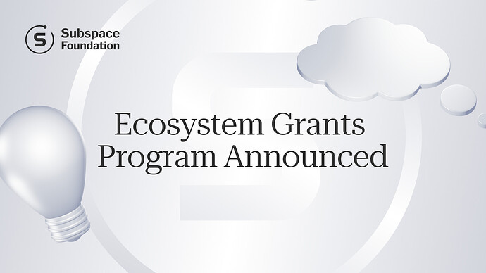 Ecosystem Grants Program Announced
