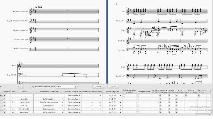 Midi in Musecore