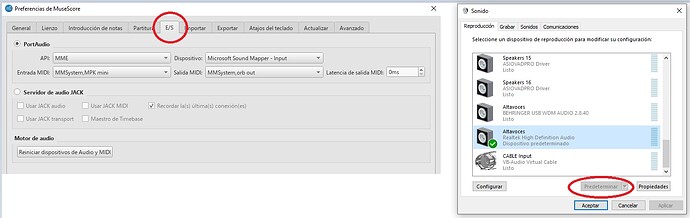 Musescore preferences