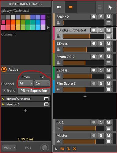 Bitwig MMO routing
