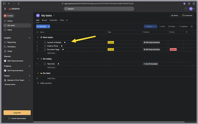 Asana Browser Extension Button