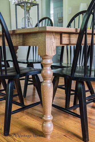Table leg with square pommel;