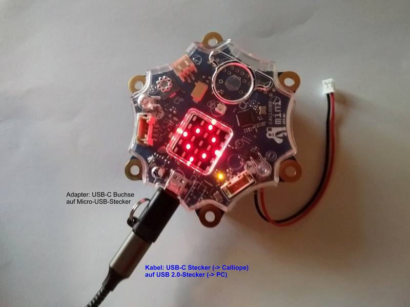 Calliope-via-USB-C-Kabel