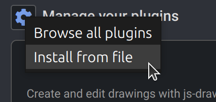 Screenshot: install from file option