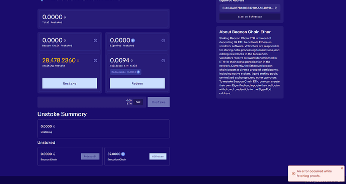 Error Fetching Proofs