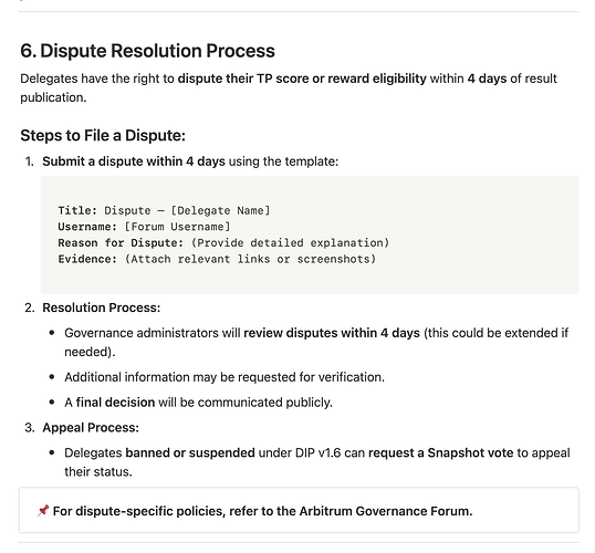 Dispute Resolution Process as described in SeedGov's Notion