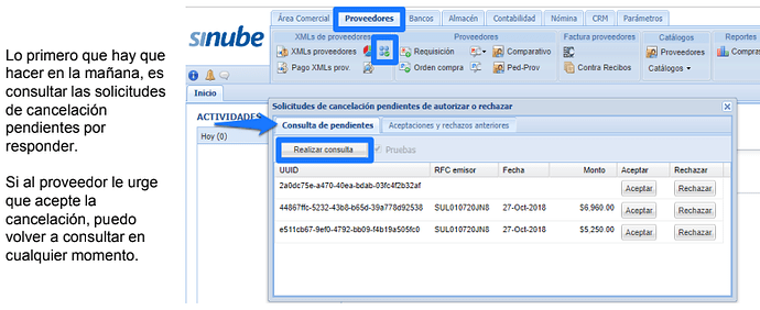 consulta de pendientes