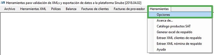 herramienta opciones