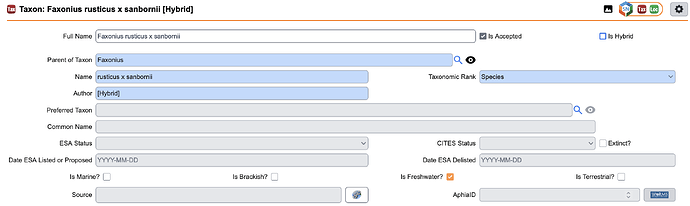 When isHybrid=No, Hybrid Parent fields are hidden.