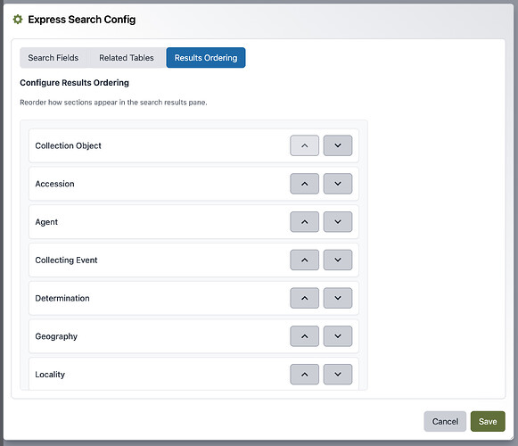 Express Search Config - Results Ordering