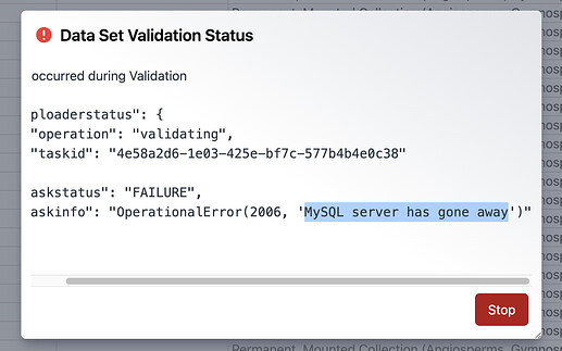 MySQL server has gone away error