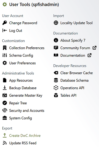 User Tools DwC Archive