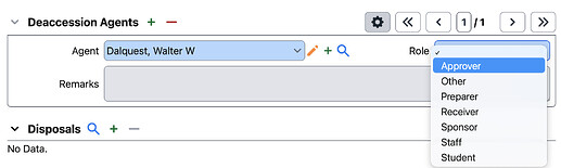 Deaccession Agents subview