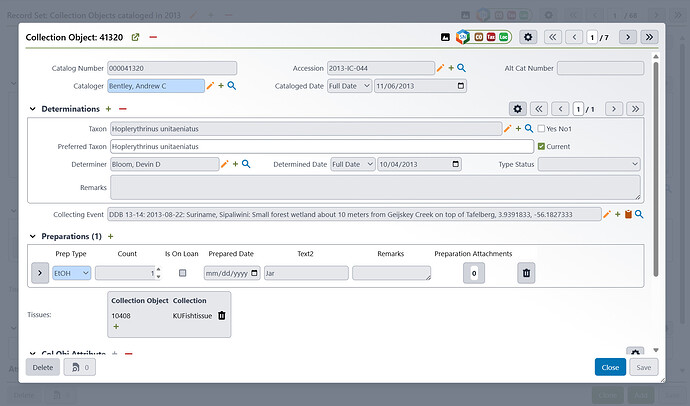 Viewing linked records in dialog