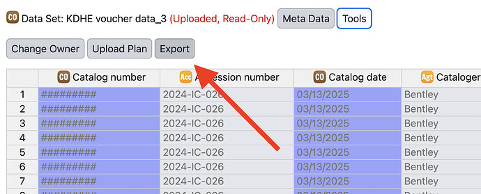 Export Button in WorkBench editor