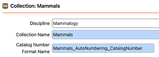 Corrected Catalog Number Format Name