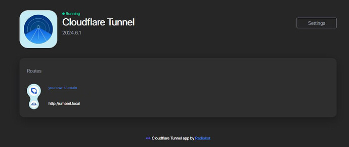 Umbrel Cloudflare App