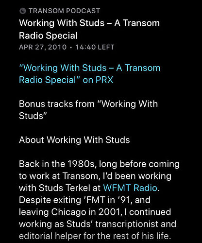 Worth a listen: An episode on Studs Terkel