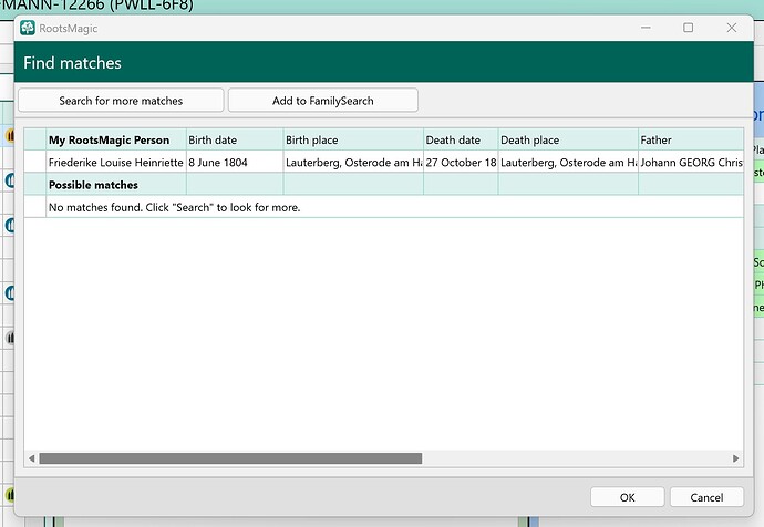 Find Matches screenshot