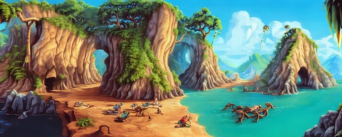 SierraLucas_a_pirate_town_at_daytime_cliff_cave_entrance_skull_1 3