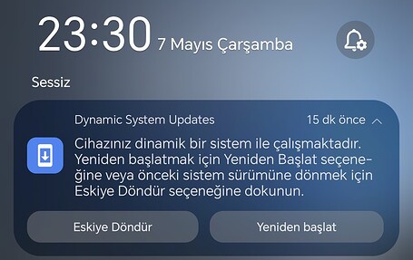 Beta sürümün bildirim penceresi