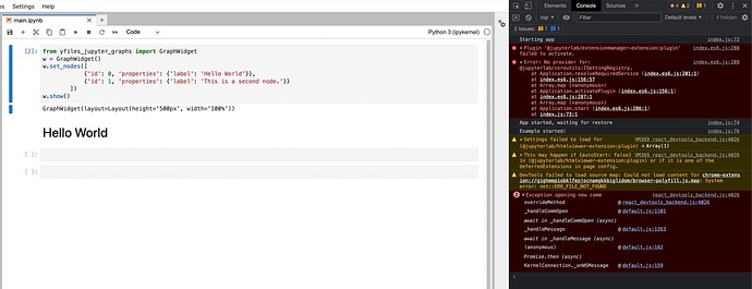 Using yfiles_jupyter_graphs on custom app - extensions - Jupyter 