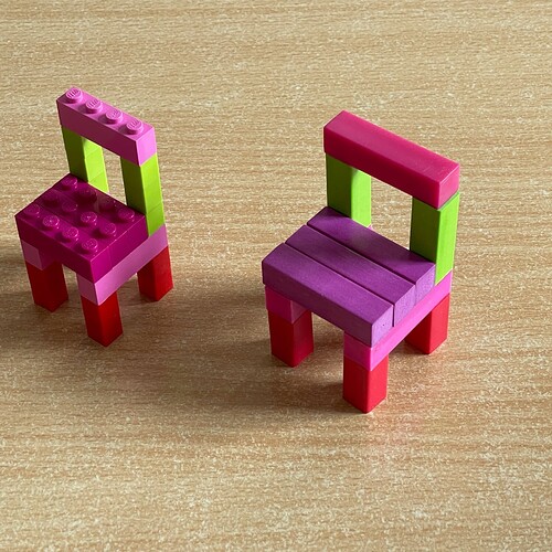 SEDIE DI REGOLI E DI LEGO