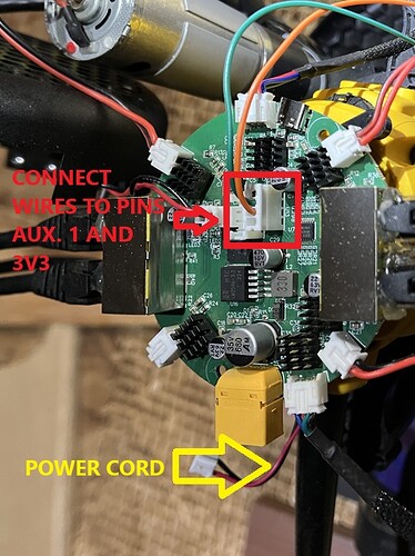 Connect A Separate Wire To Aux. 1 Pin And To 3v3 Pin