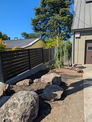 New rock garden in process of installation