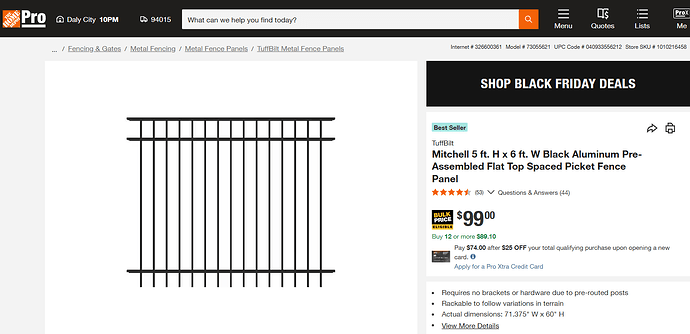 5FtFenceSectionHomeDepot