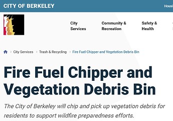 City Of Berkeley Chipper Program& Debris Bin