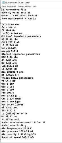 TS Parameter REW