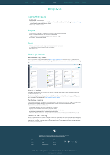 Screenshot of a locally-rendered preview of the Working Group page