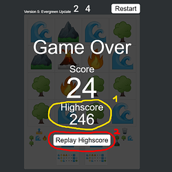 Game over screen