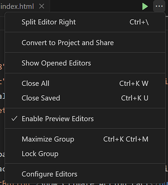 Editor Menu