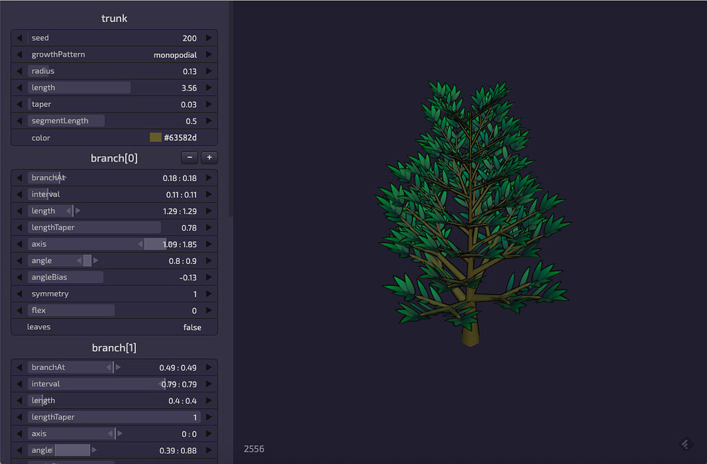 Three.js-based tree growth simulator - Showcase - three.js forum
