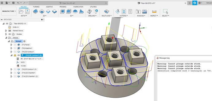 Fusion 360 issue plunge alert