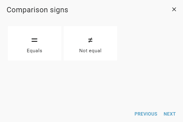 Comparison signs