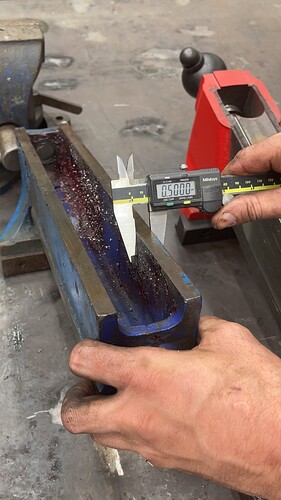 Measuring The Wall Thickness Of The Record No. 6 Vise To 1:2"