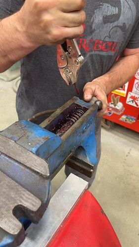 Pin #2 Being Pulled Out Of The Record No. 6 Vise