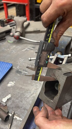 Measuring The Wall Thickness Of The Fireball 510 Hardtail Vise Top Side 0.9"