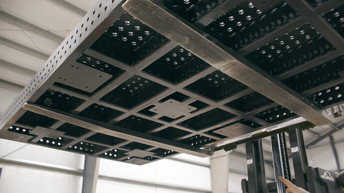 Underneath The Fireball Standard Duty Table Showing The Leg Mounts And Leg Mounts