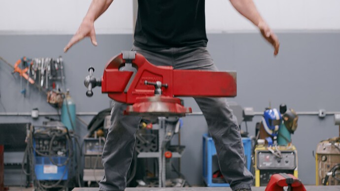 The Fireball 510 Hardtail Vise being dropped before the first test even started